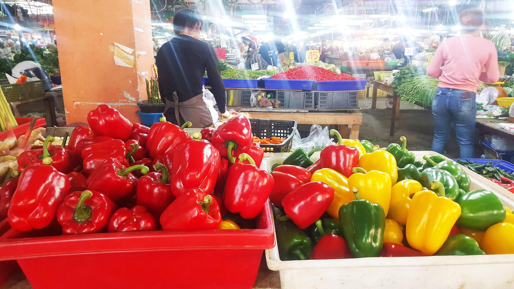 bell pepper in market, Healthy food. photo