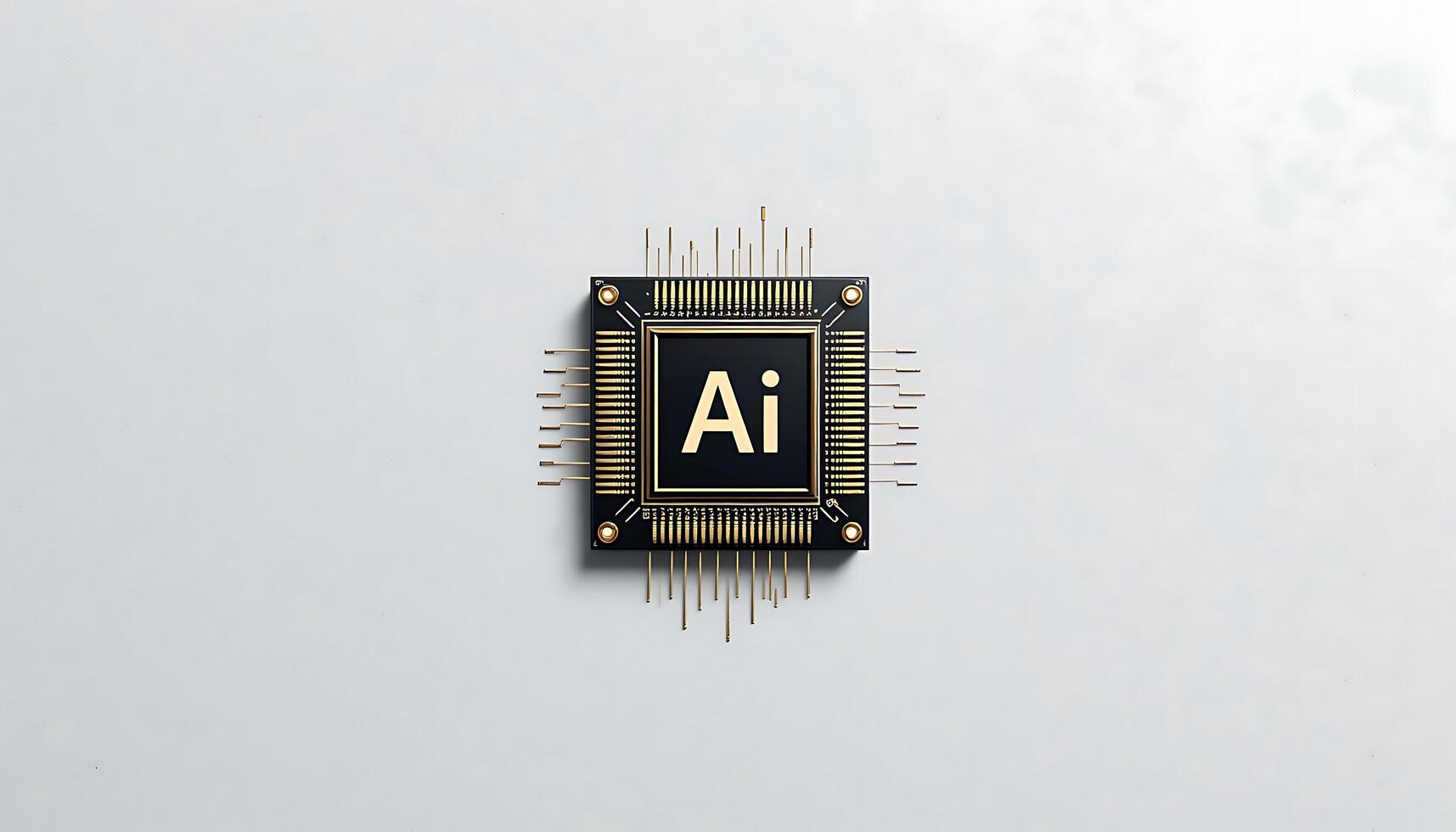 Futuristic AI chip on white background. cpu. artificial intelligence chip, AI Technology, AI Hardware, machine learning. photo