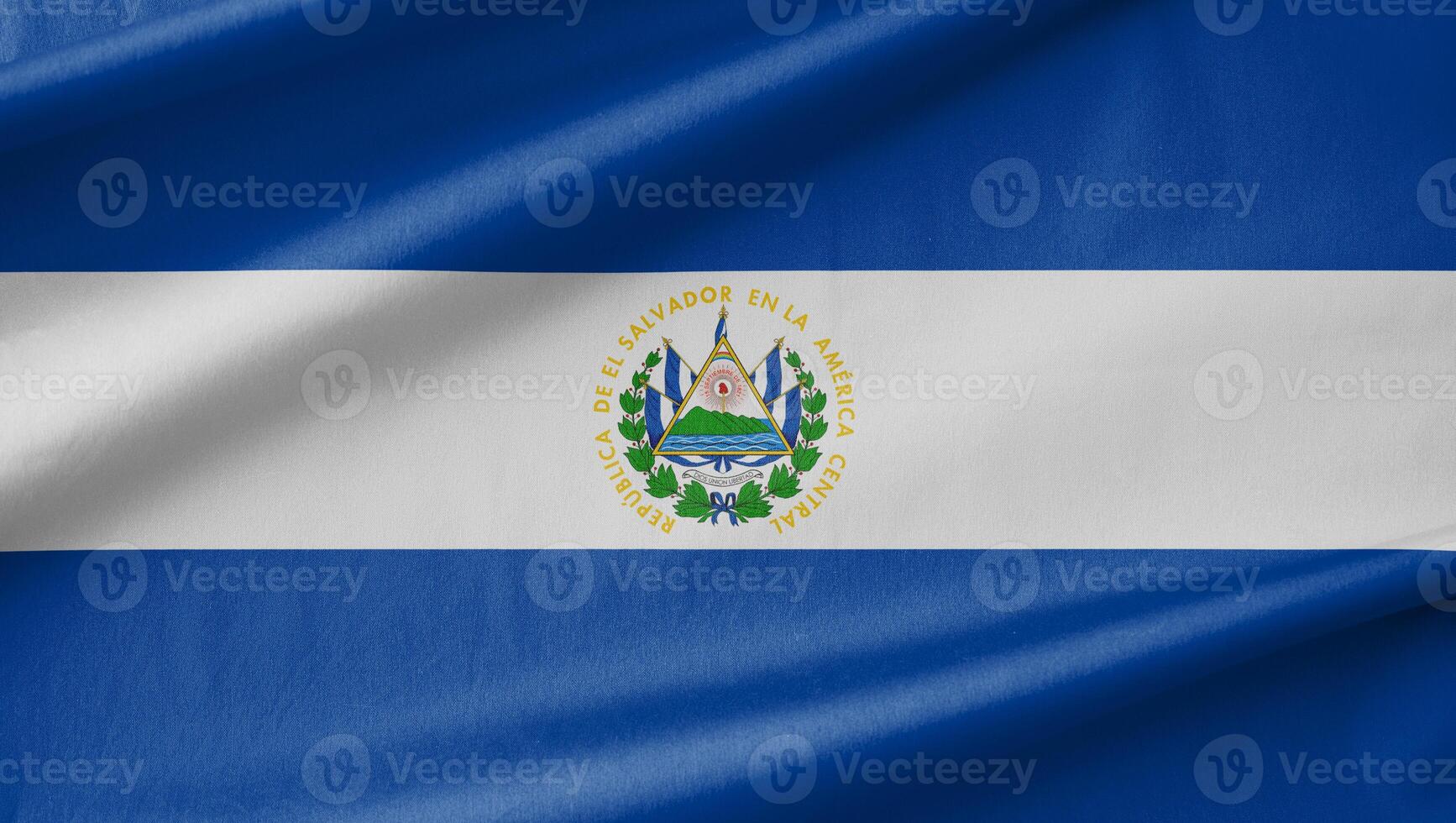 El Salvador National Flag Waving in the Wind photo