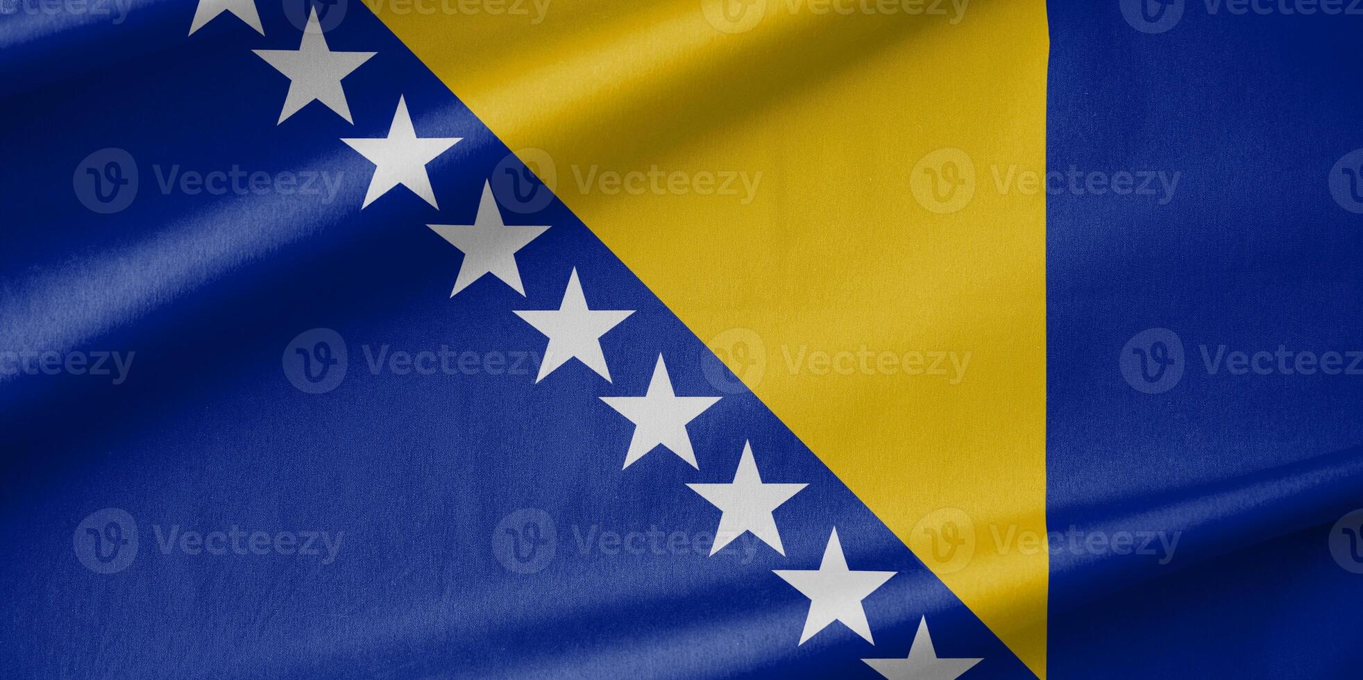 Bosnia and Herzegovina National Flag Waving in the Wind photo