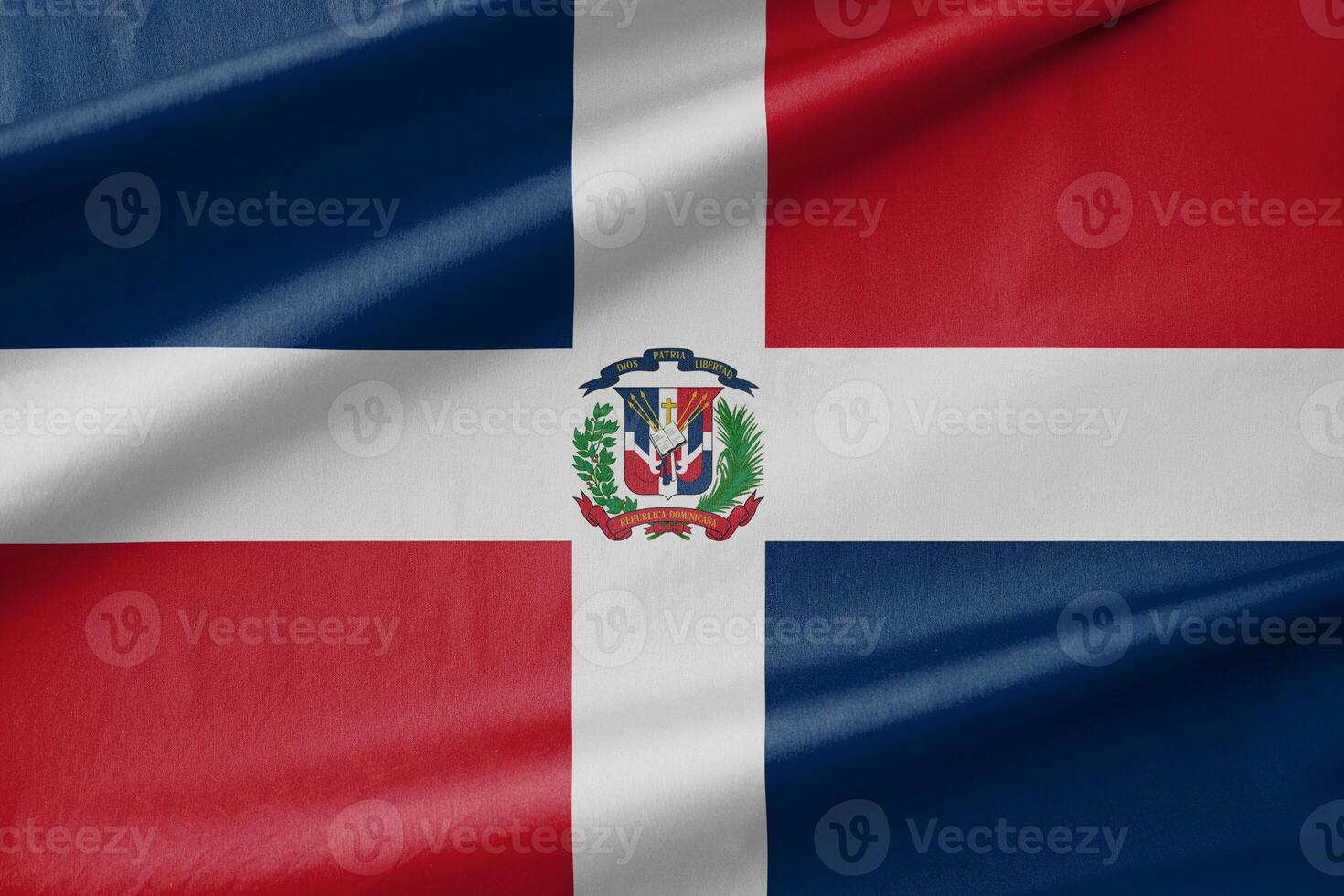 Dominican Republic National Flag Waving in the Wind photo