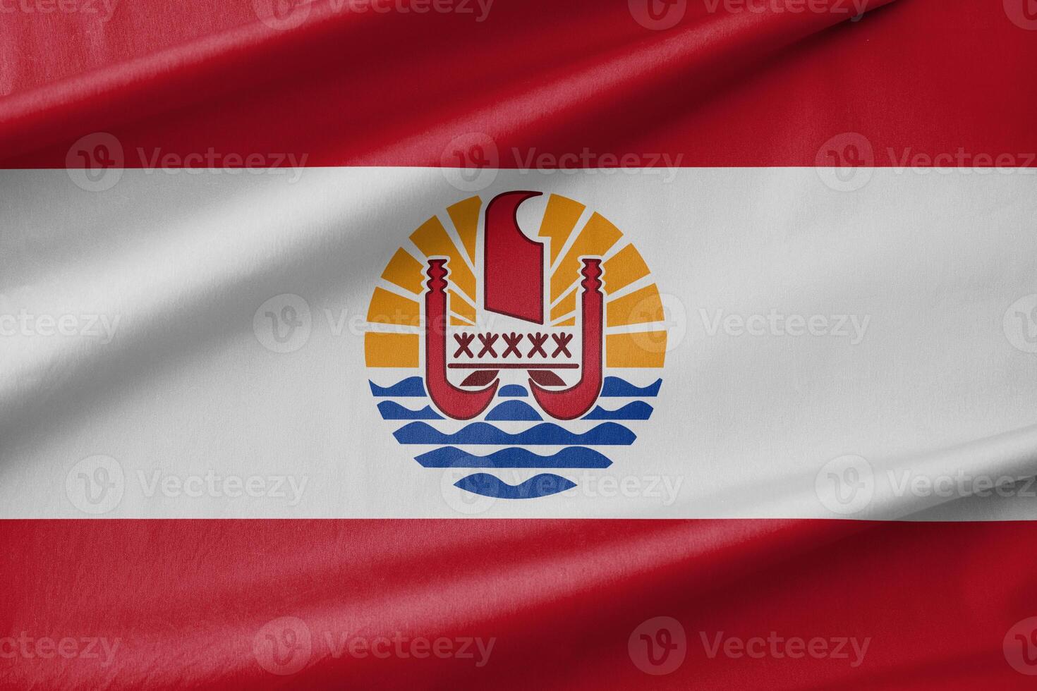 French Polynesia National Flag Waving in the Wind photo