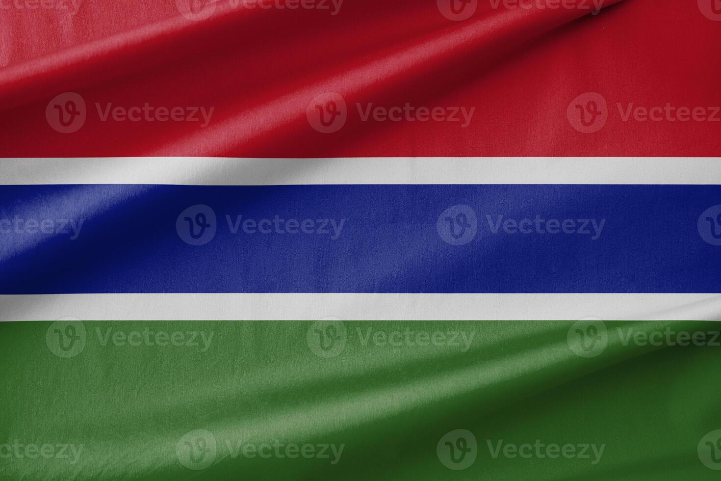 Gambia National Flag Waving in the Wind photo