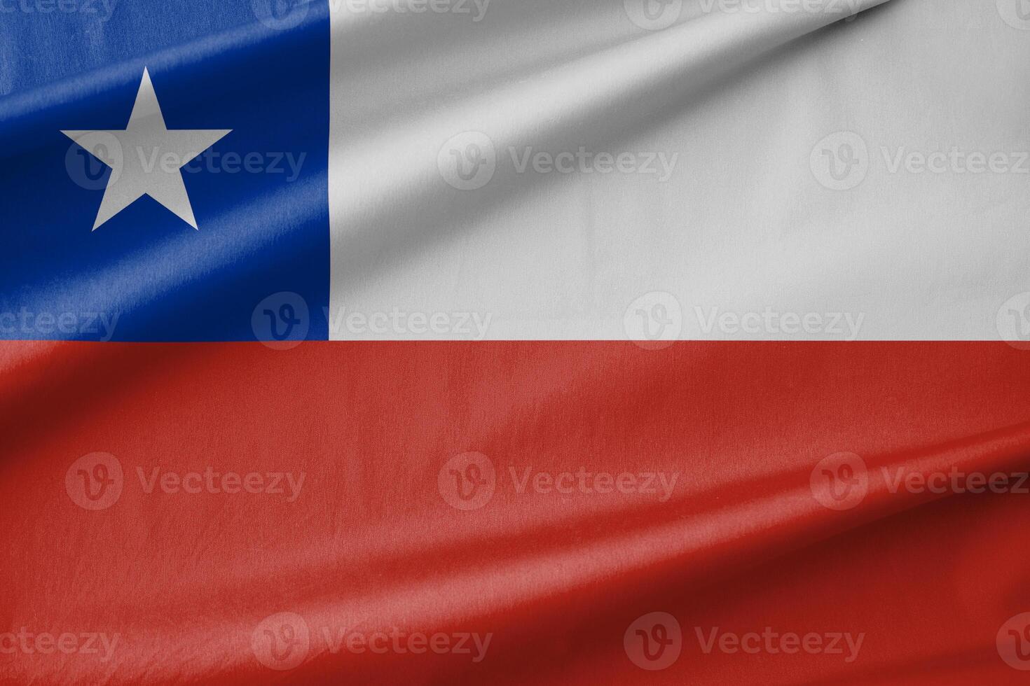 Chile National Flag Waving in the Wind photo
