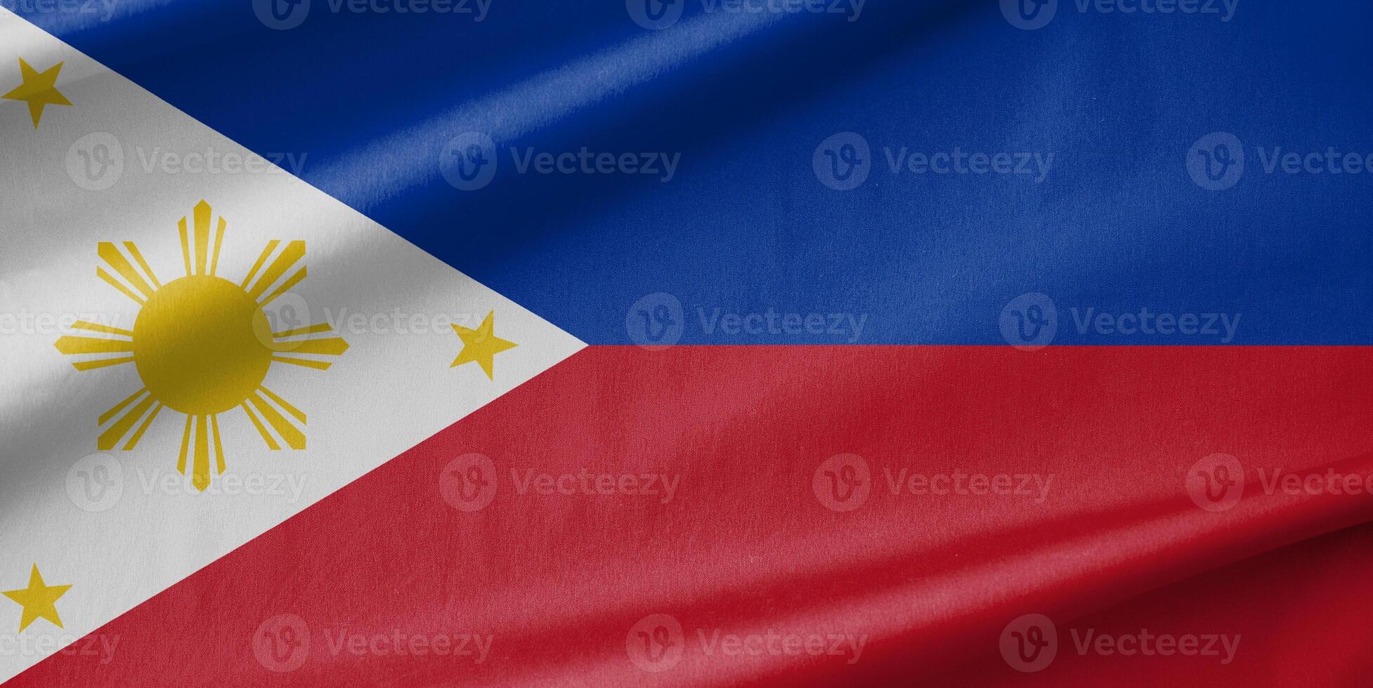 Philippines National Flag Waving in the Wind photo