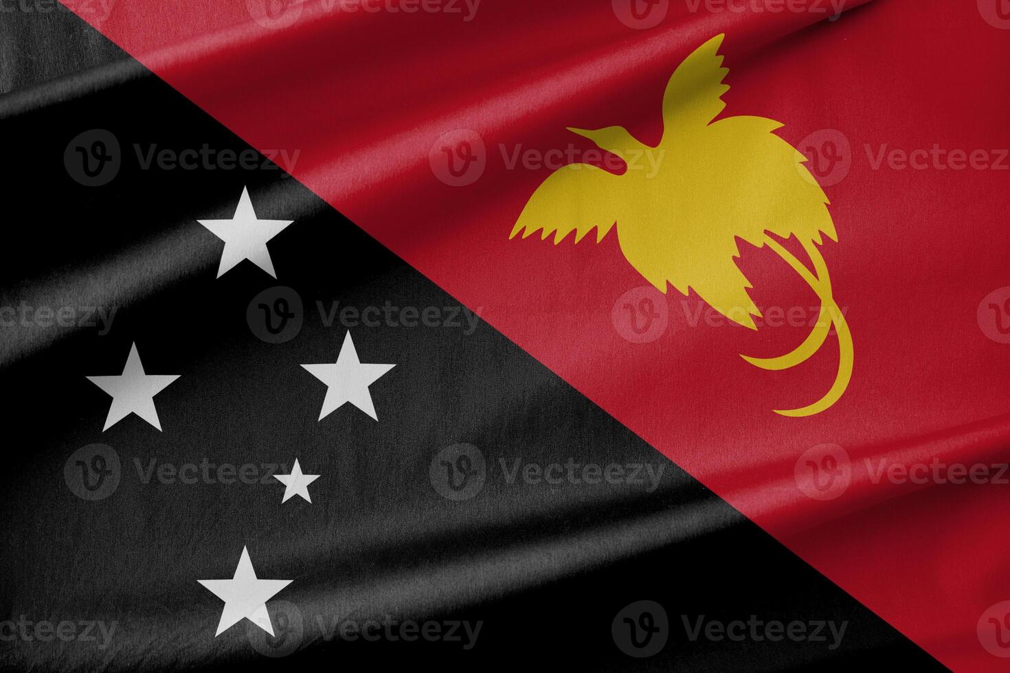 Papua New Guinea National Flag Waving in the Wind photo