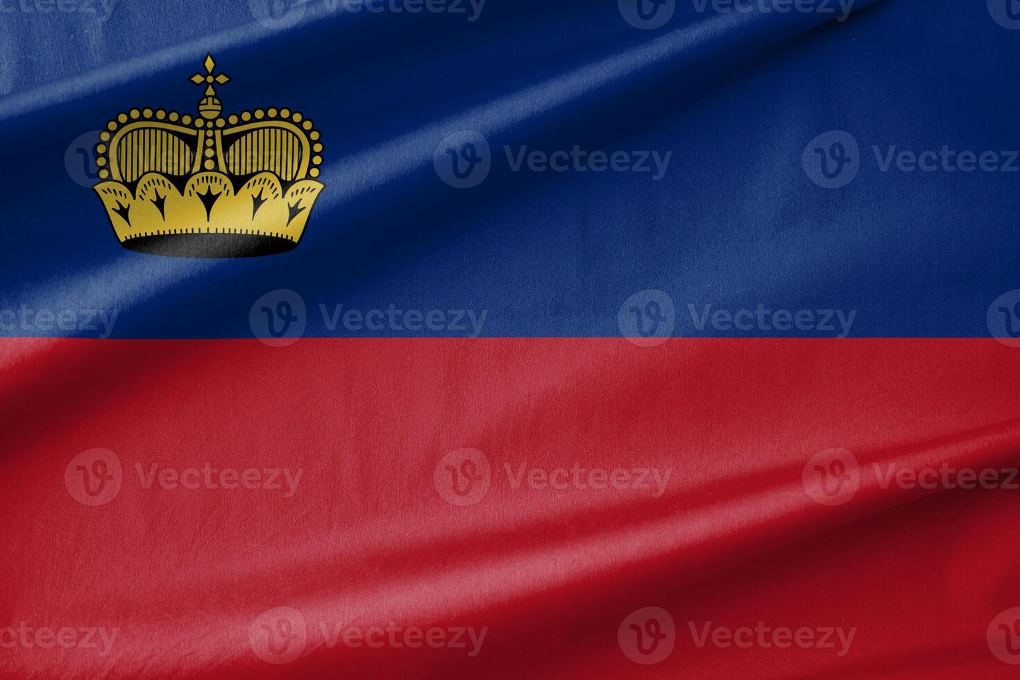 Liechtenstein National Flag Waving in the Wind photo