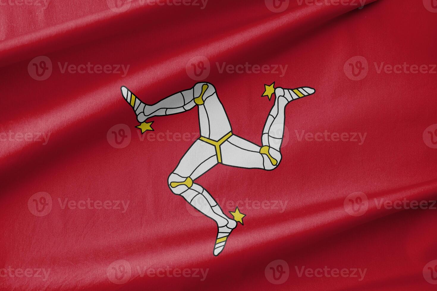 Isle of Man National Flag Waving in the Wind photo