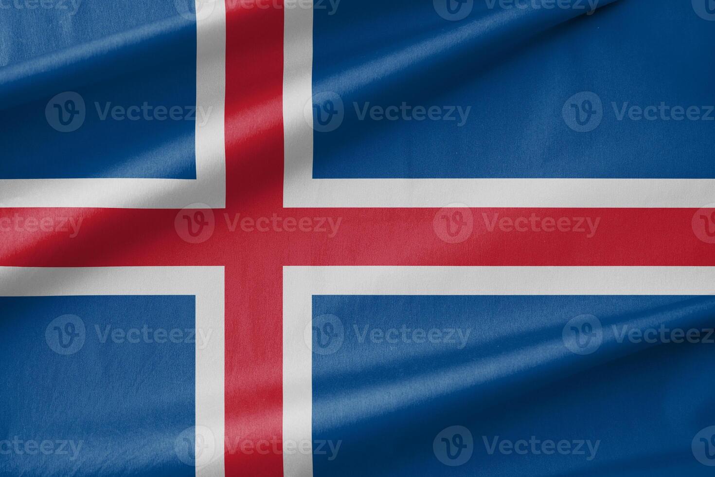Iceland National Flag Waving in the Wind photo