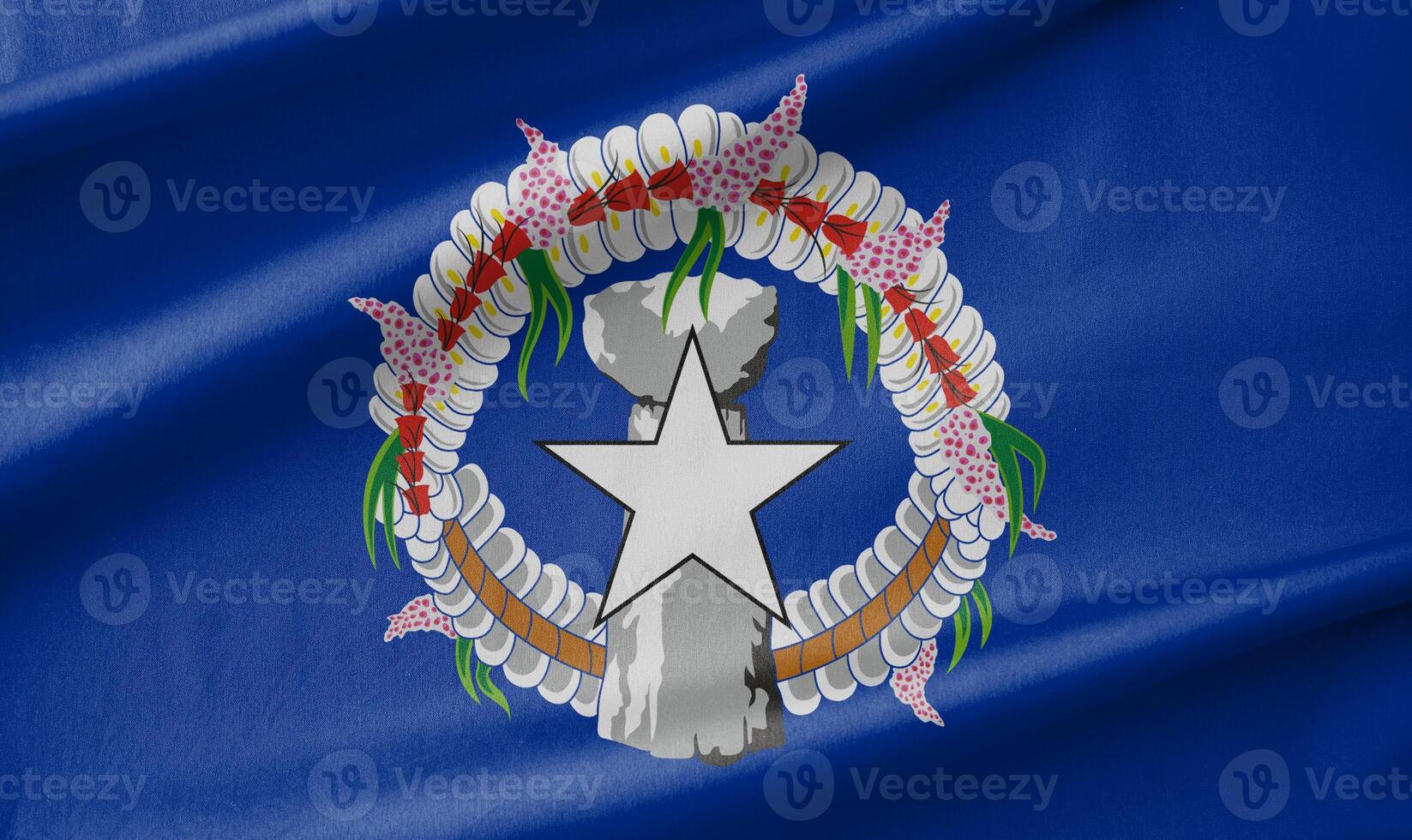 Northern Mariana Islands National Flag Waving in the Wind photo