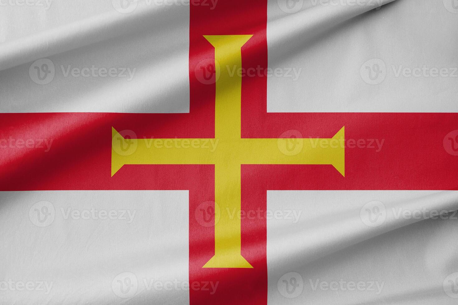 Guernsey National Flag Waving in the Wind photo