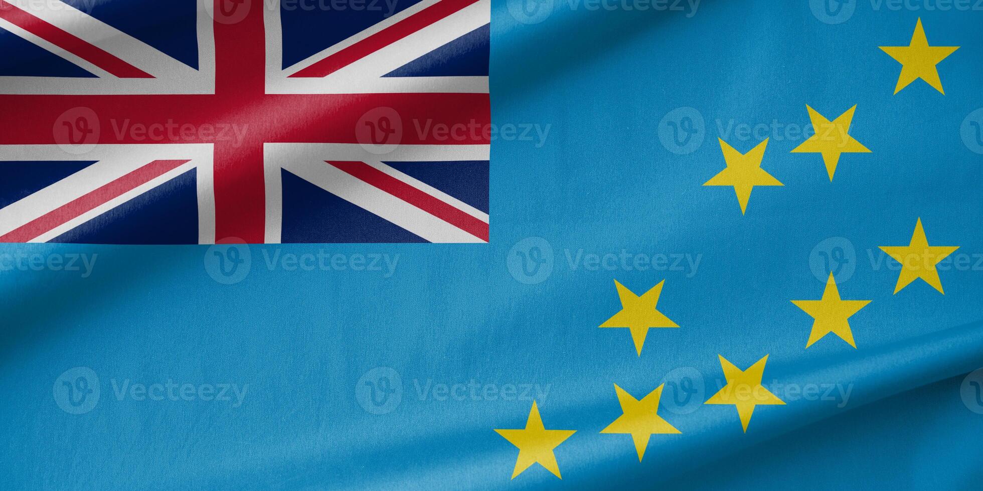 Tuvalu National Flag Waving in the Wind photo