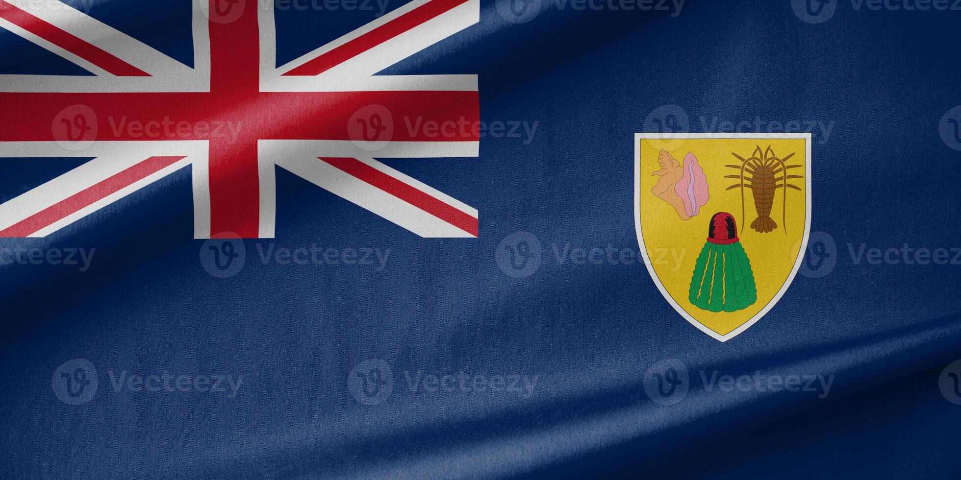 Turks and Caicos Islands National Flag Waving in the Wind photo