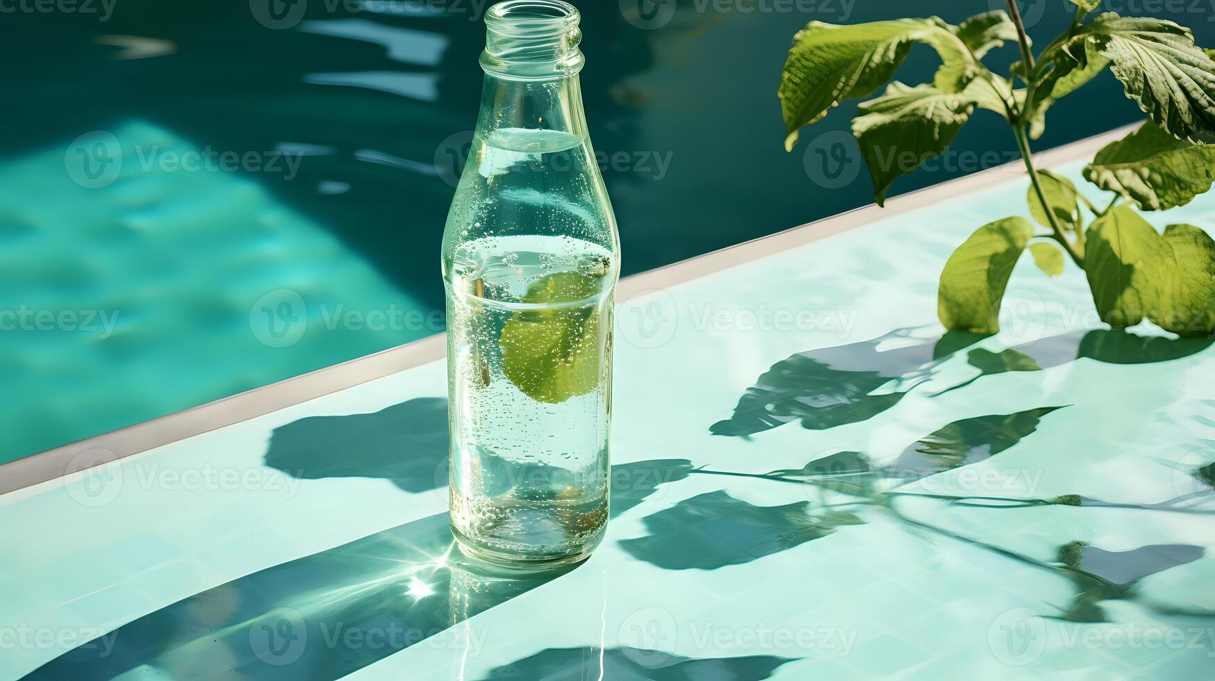 Refreshing and Cool Summer Drink by the Pool photo