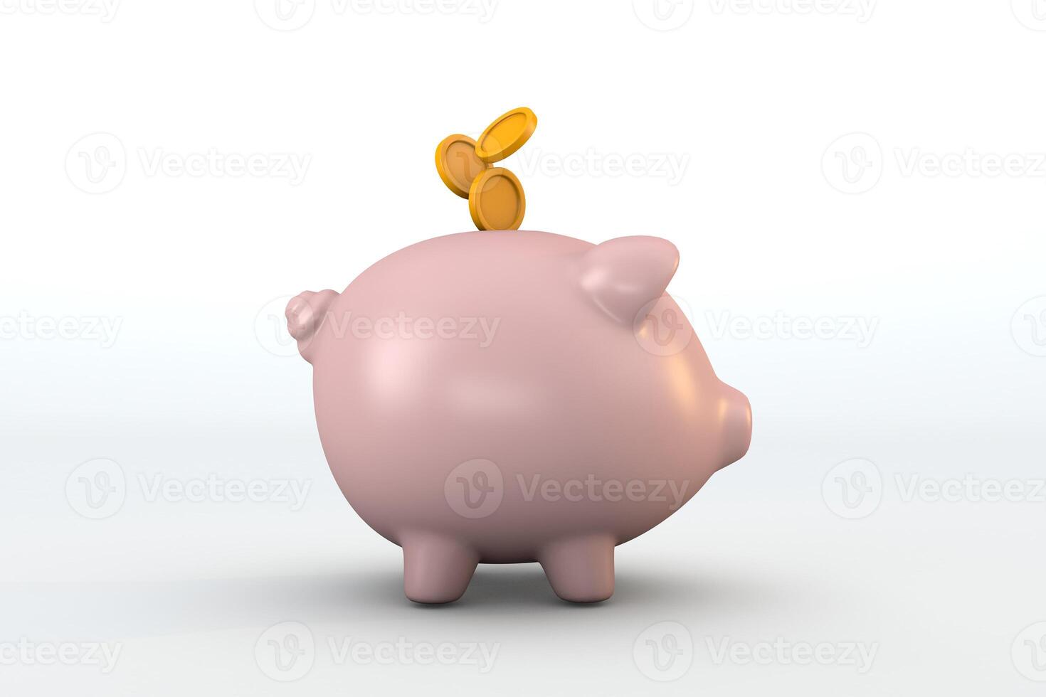 Pig bank a saving concept photo