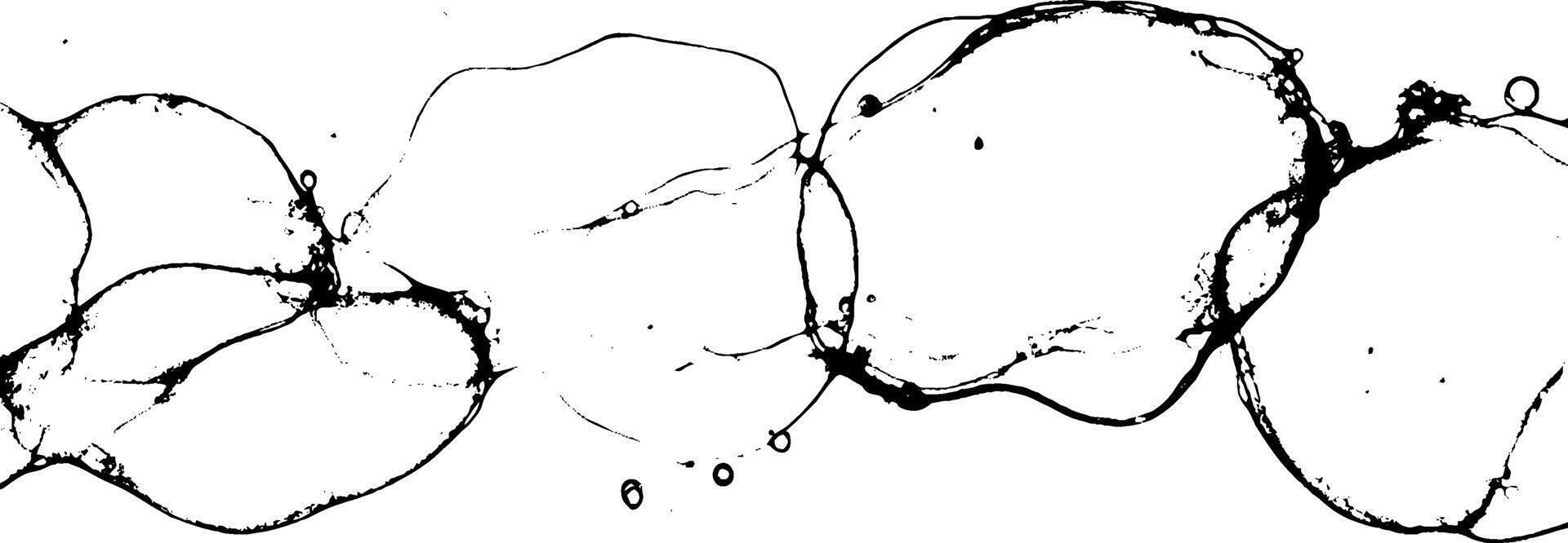 An abstract design featuring a series of interconnected black bubbles or blobs on a white background, creating a fluid and organic appearance. vector