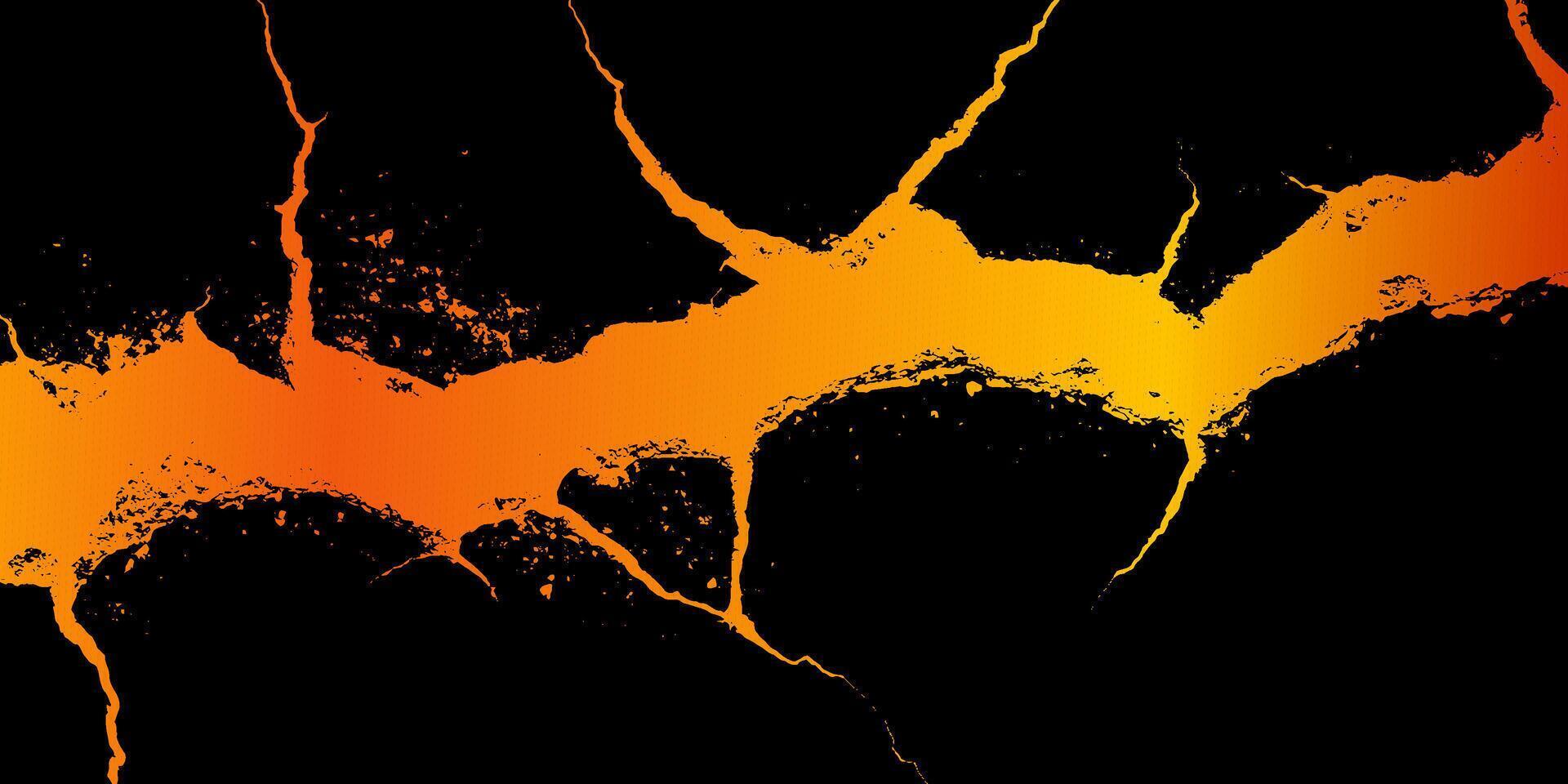 Lava crack reveals fiery veins of molten earth in a breathtaking display of nature's raw power and beauty vector
