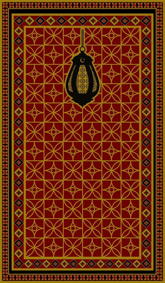 Islamic mat with floral texture vector