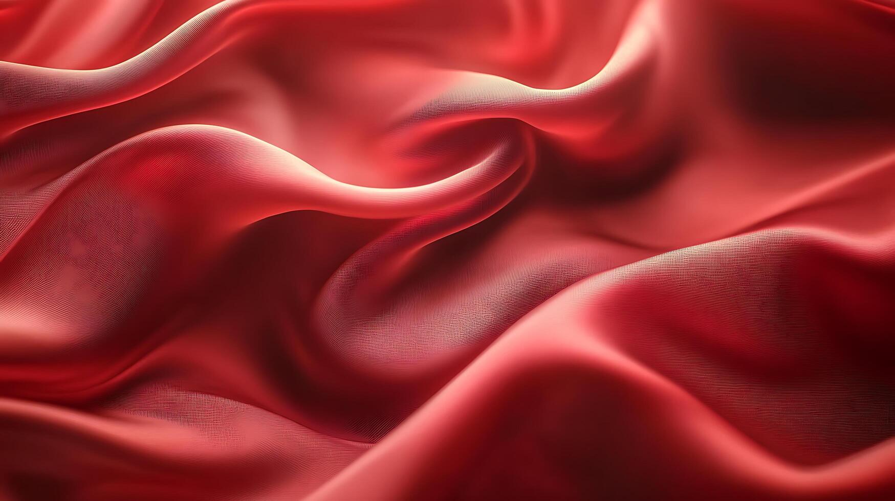 Abstract curves and waves in shades of crimson red The image showcases the flowing movement and smooth texture of fabric photo