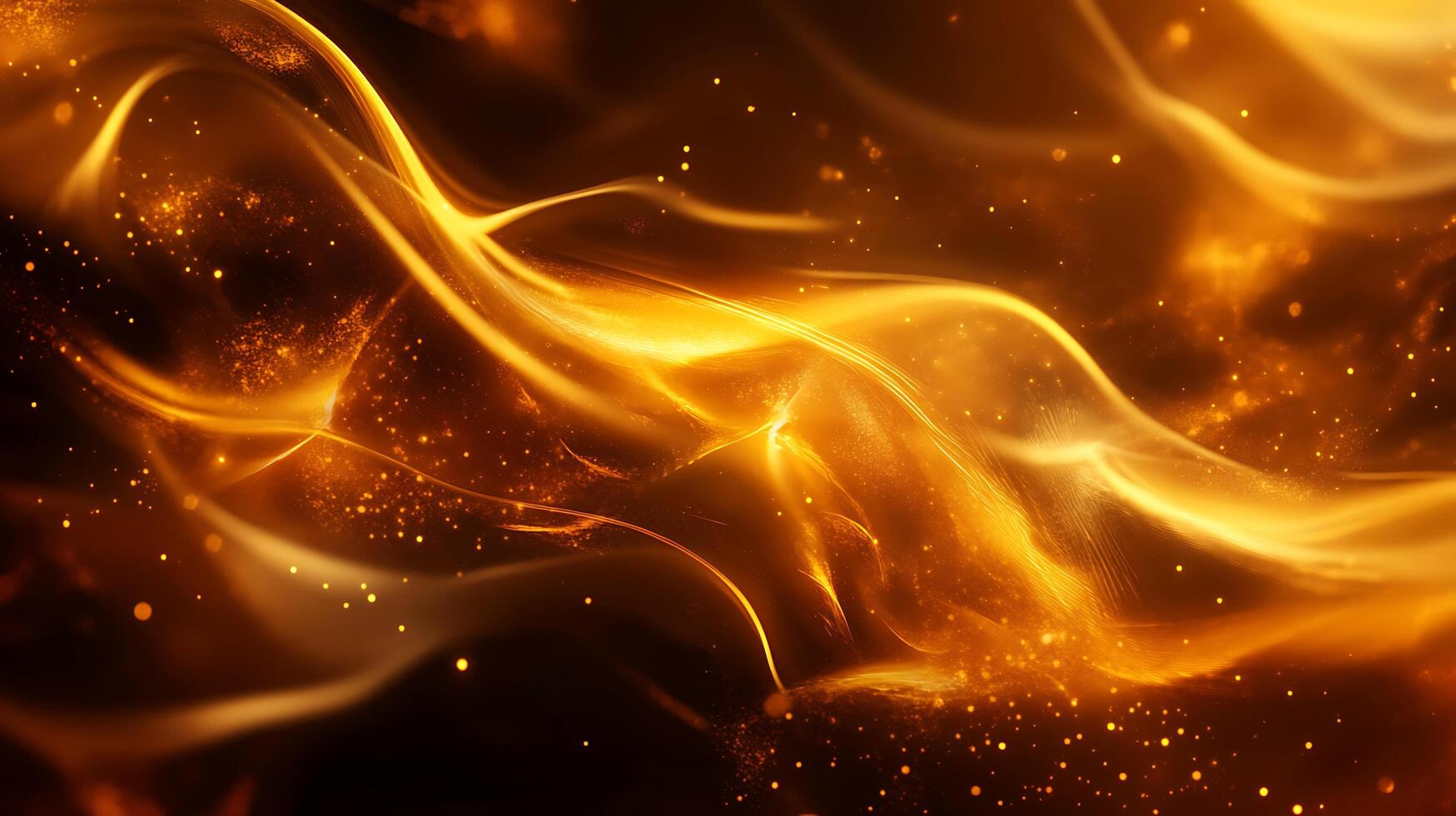 Abstract golden waves cascade radiating light and warmth Dynamic energy flows through this mesmerizing composition photo