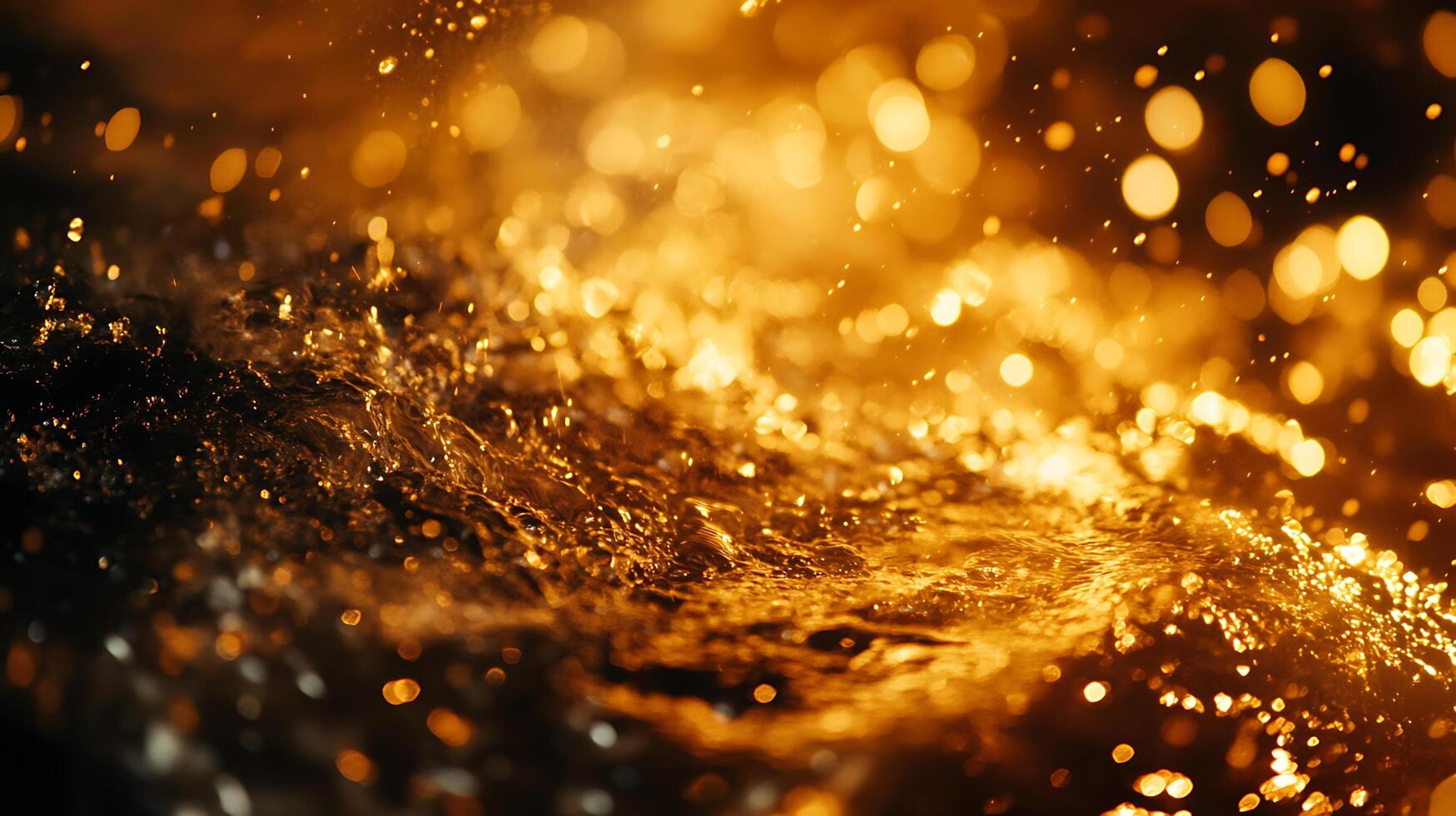 Abstract gold texture with light reflecting water droplets Rich metallic colors shimmer and gleam creating a sense of luxury photo