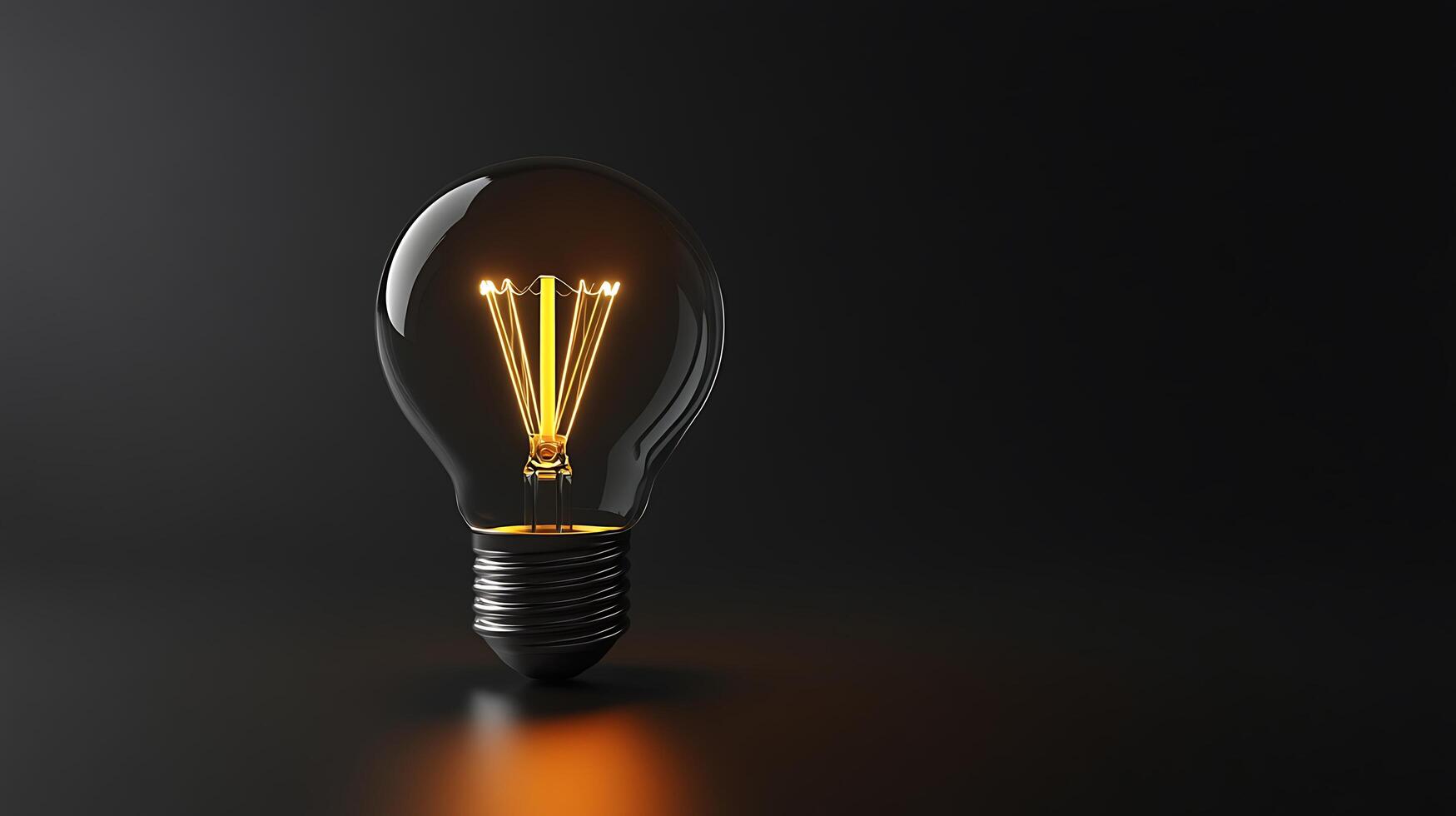 Vintage Lightbulb Radiating an old-fashioned charm highlighting the warm glow against a dark contrasting backdrop photo