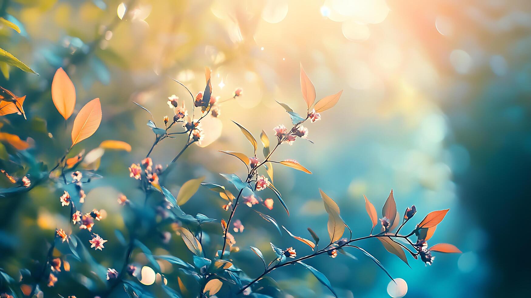 Floral splendor with luminous bokeh capturing the delicate beauty of nature in soft light and gentle colors photo