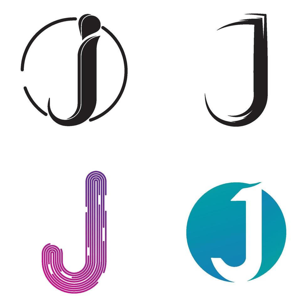 set Letter J logo icon design template vector