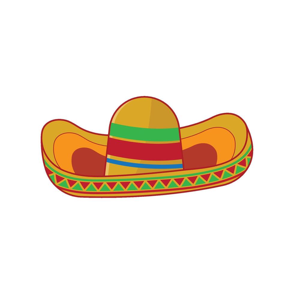 Sombrero hat icon logo flat vector