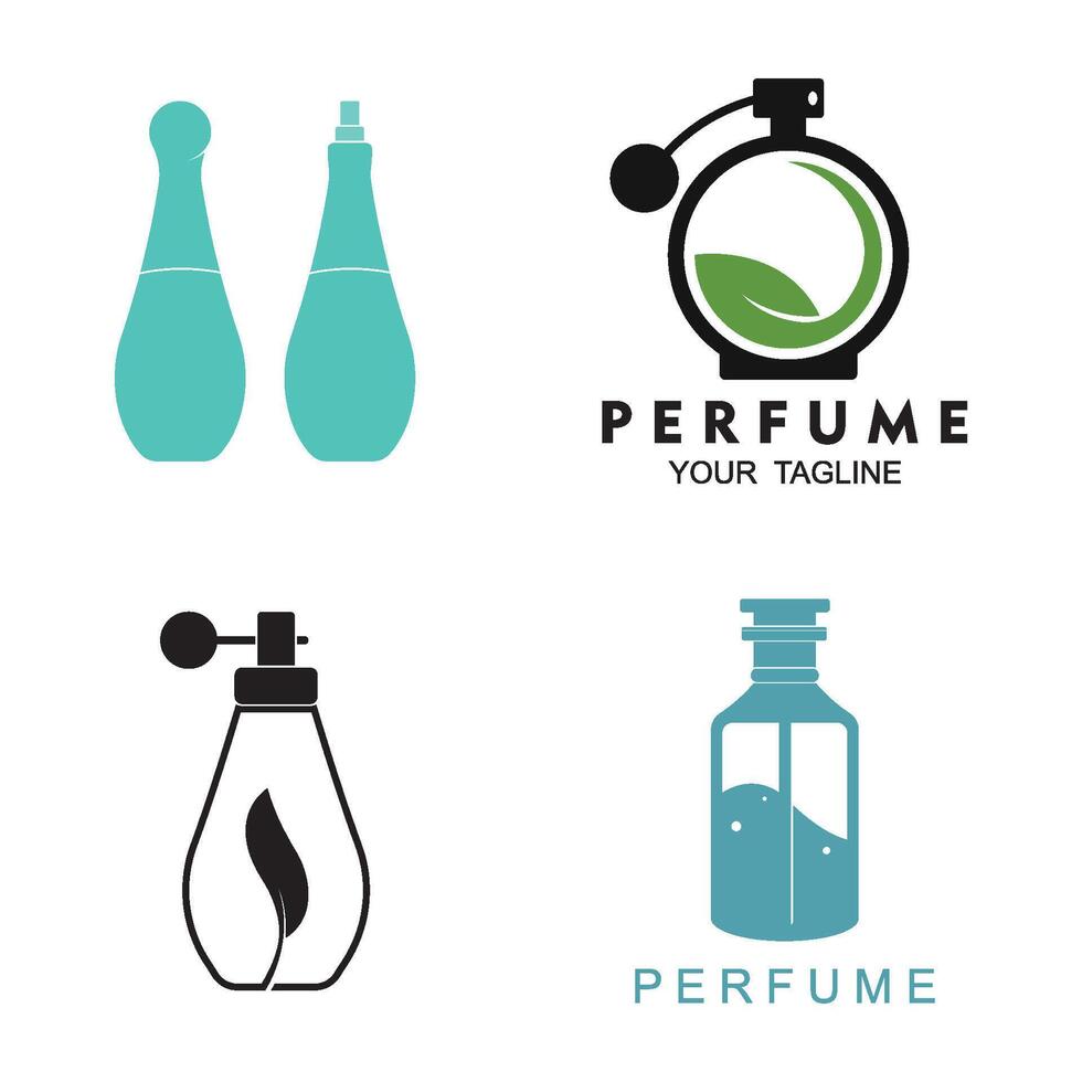 set perfume logo icon simple illustration vector