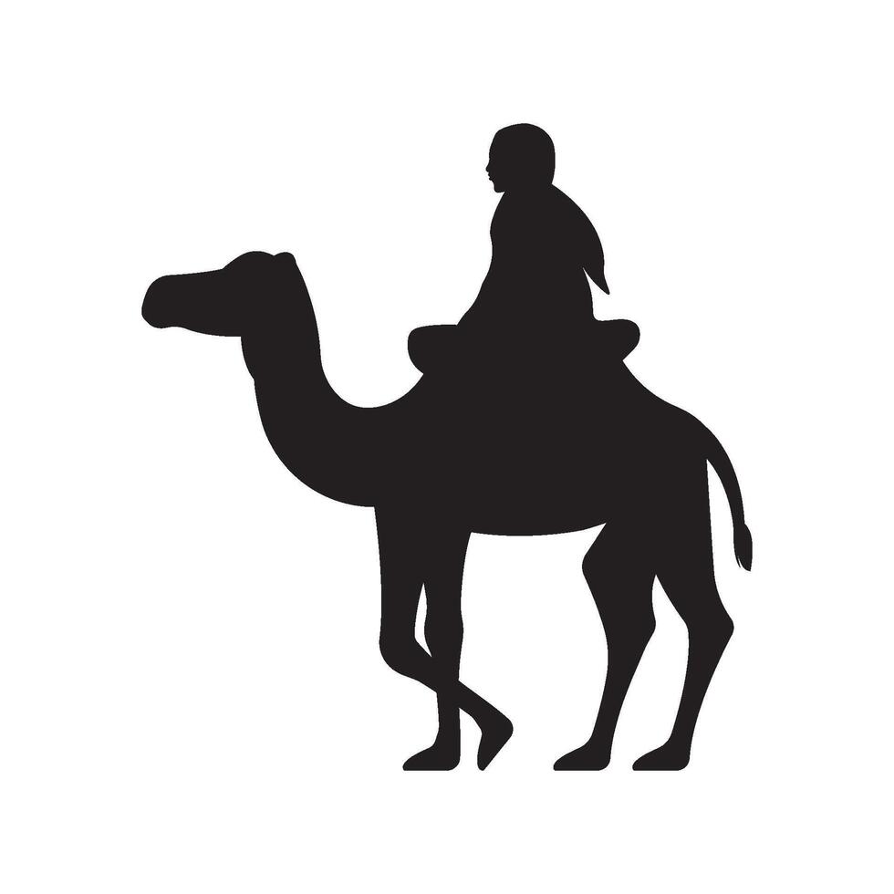 Camel illustration logo design template vector