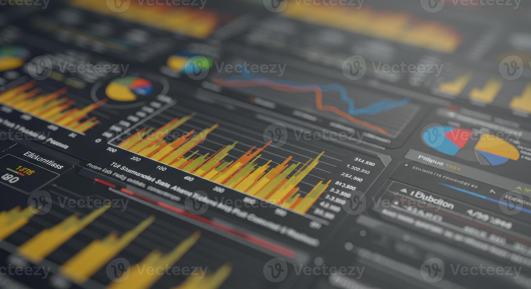 A detailed dashboard featuring charts and graphs visualizes financial data, facilitating business analysis. photo