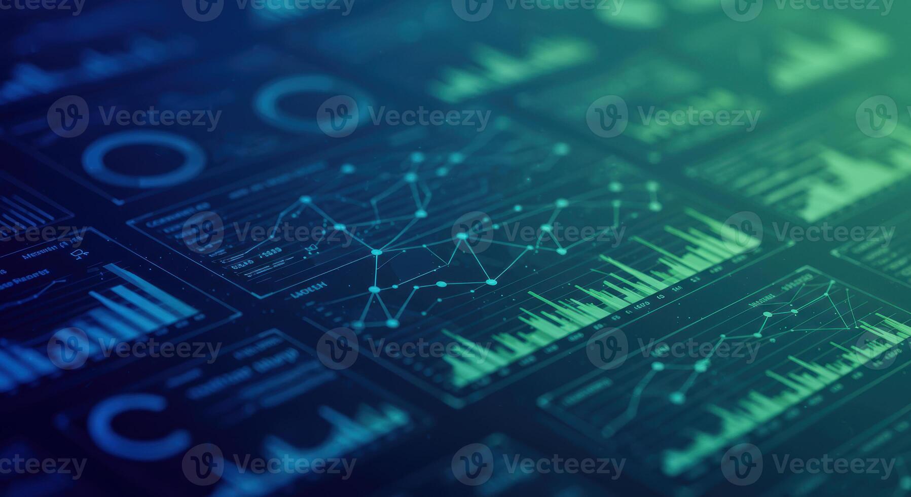Interactive data visualization displays various business analytics and financial information. photo