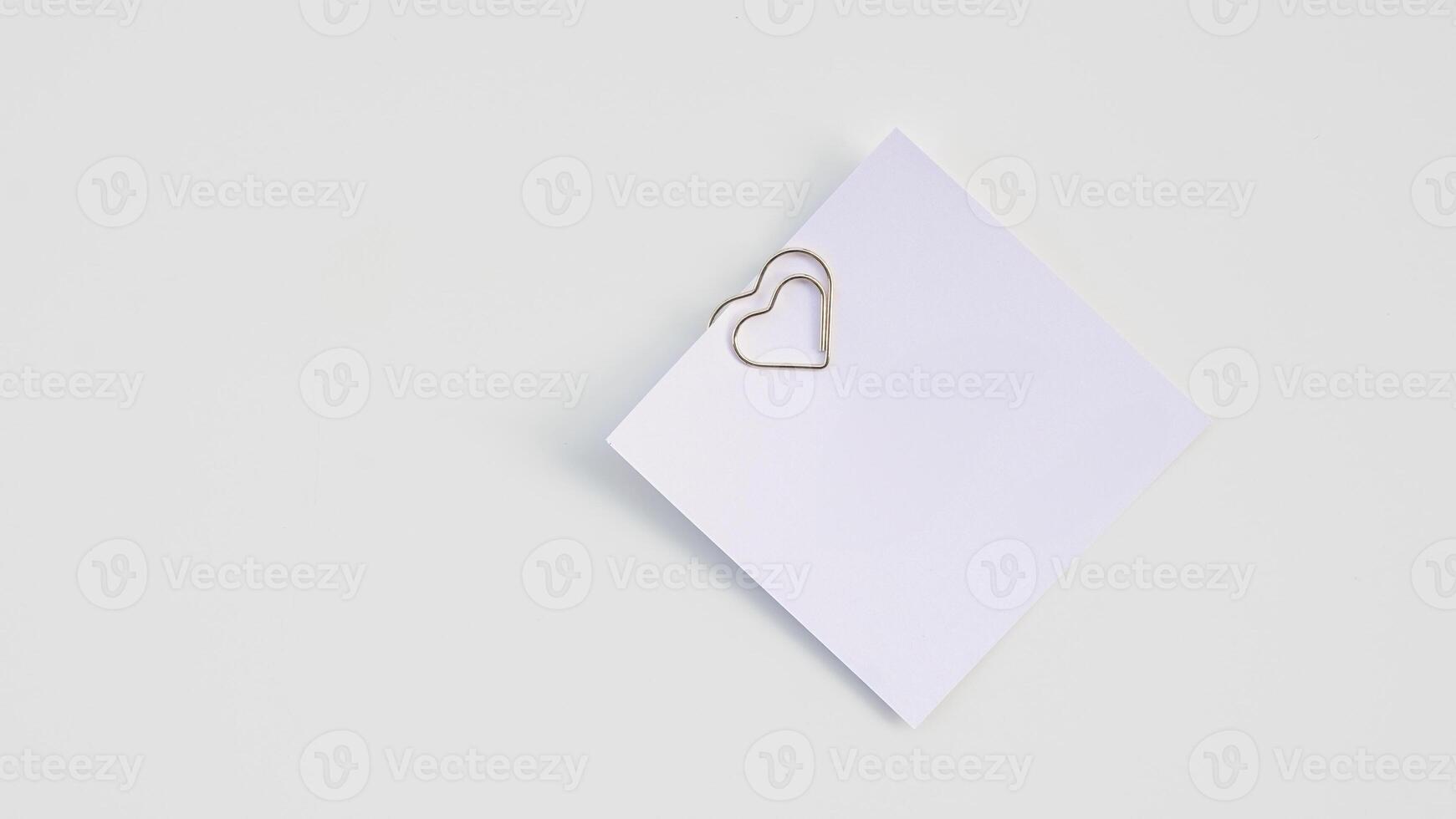 Blank white card mockup template with white background. Top view. Modern trend template for advertising. photo