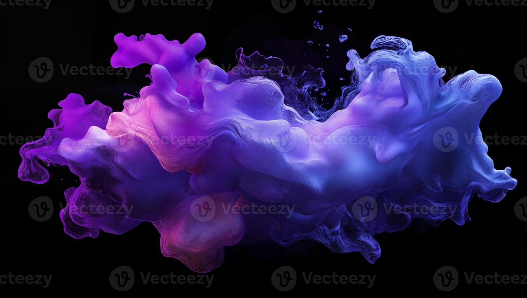 Vibrant Purple and Blue Smoke on a Black Background Creating Abstract Aesthetic photo