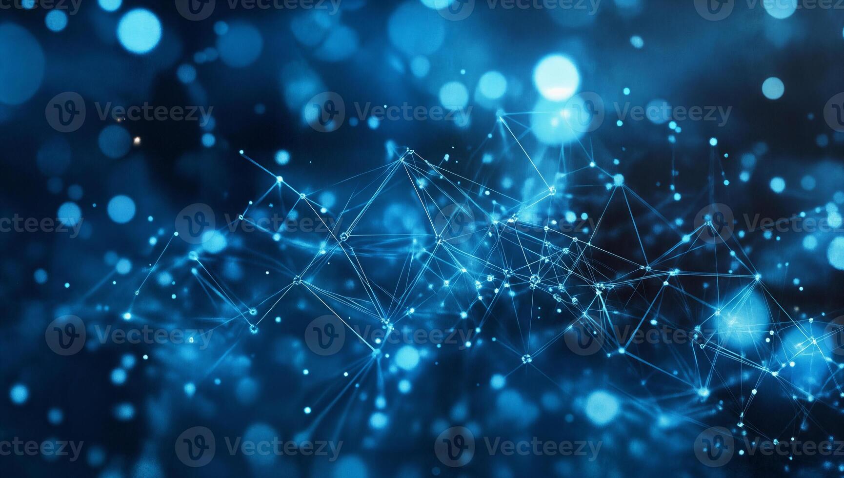 Abstract Blue Background with Digital Connections and Light Effects photo