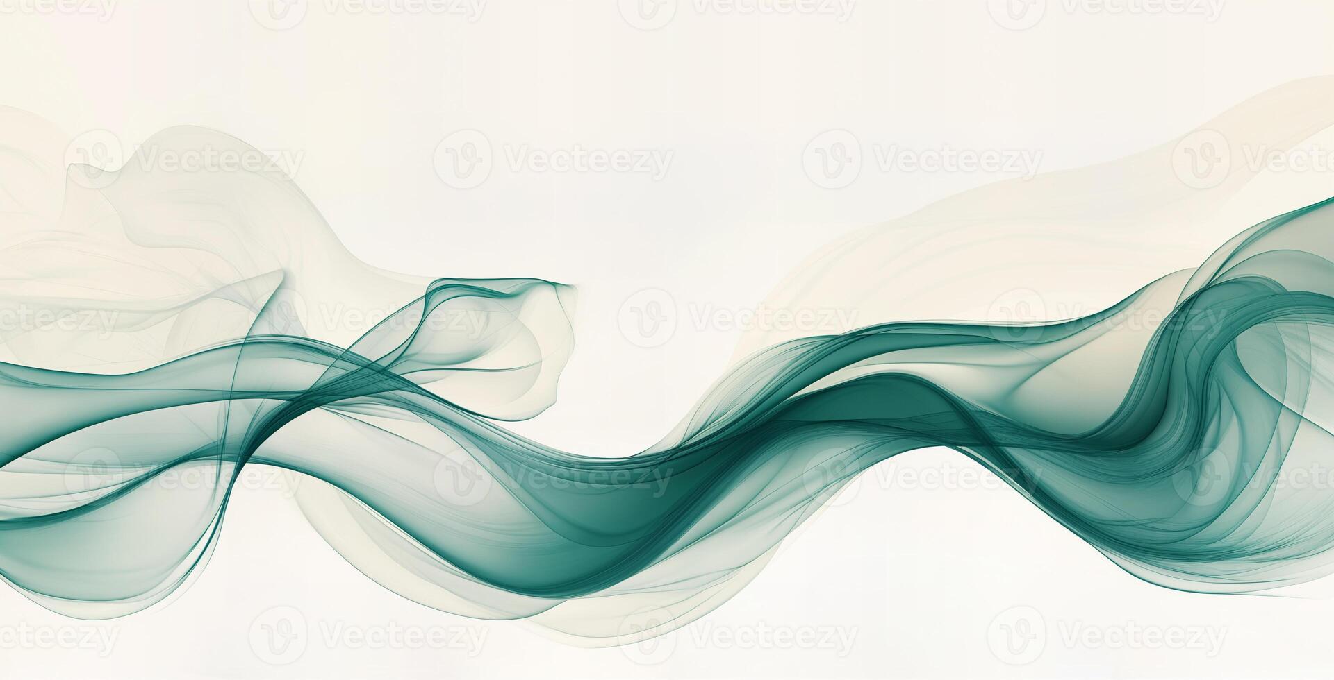 Elegant Flowing Waves in Soft Green Tones on Subtle Background photo