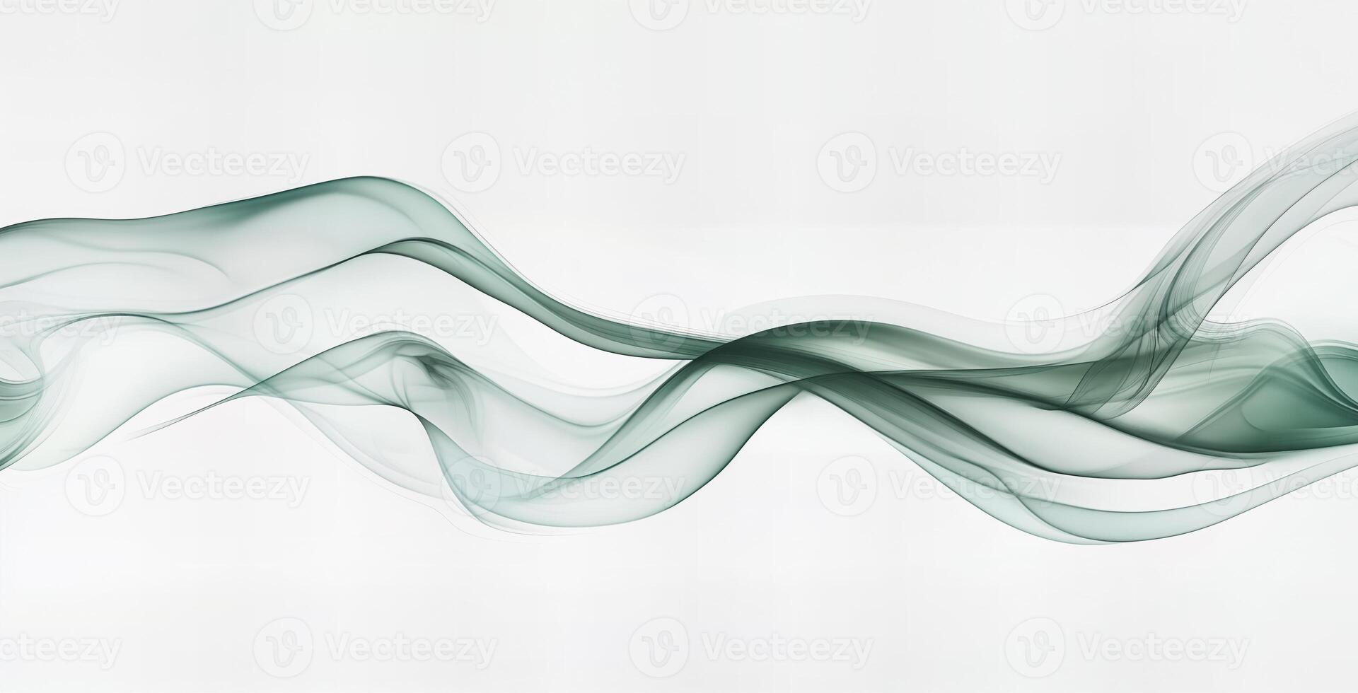 Ethereal Green Wave Patterns on a Light Background for Creative Use photo