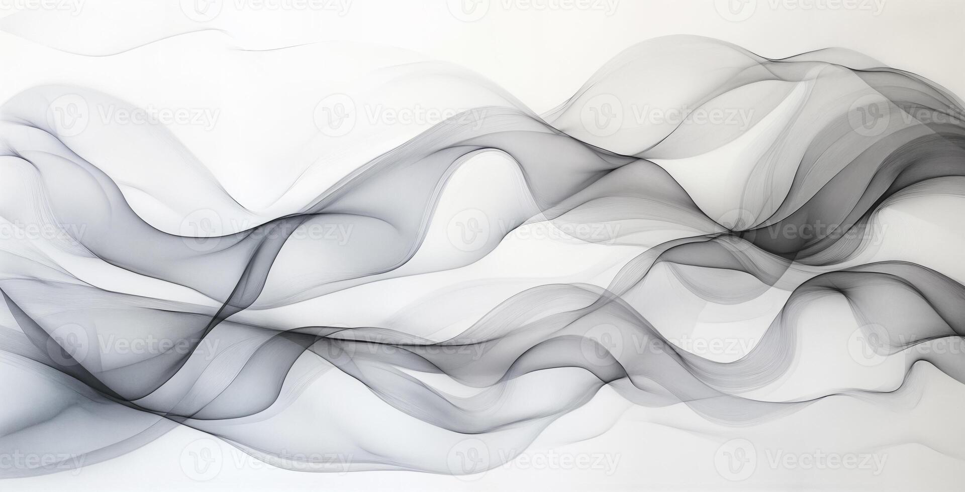 Abstract Black and White Flowing Waves in a Minimalist Design photo