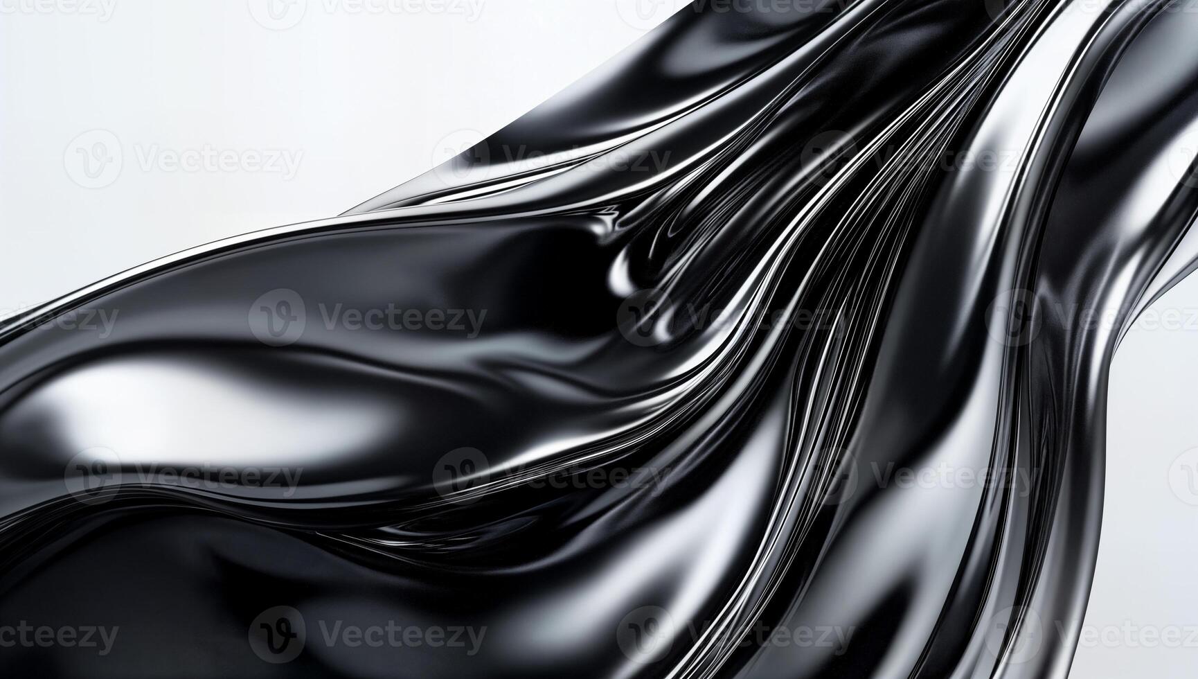 Elegant Black Satin Fabric Creating Beautiful Waves and Textures photo
