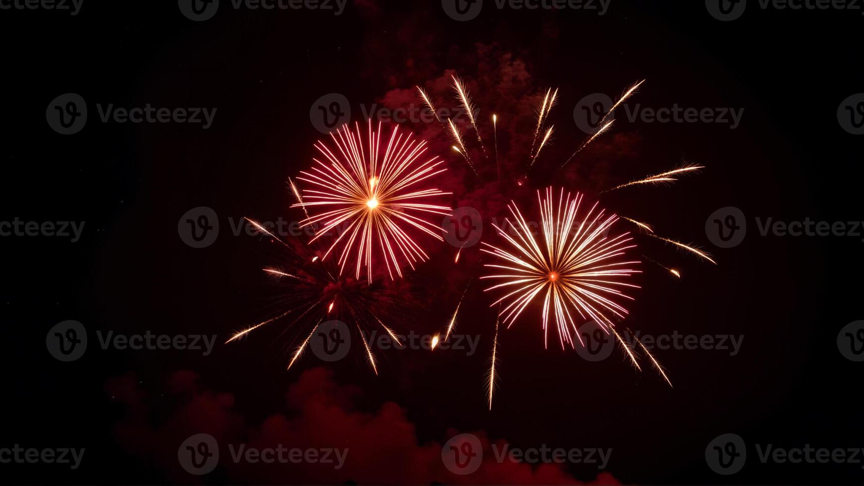 Vibrant Fireworks Display Lighting Up the Night Sky photo