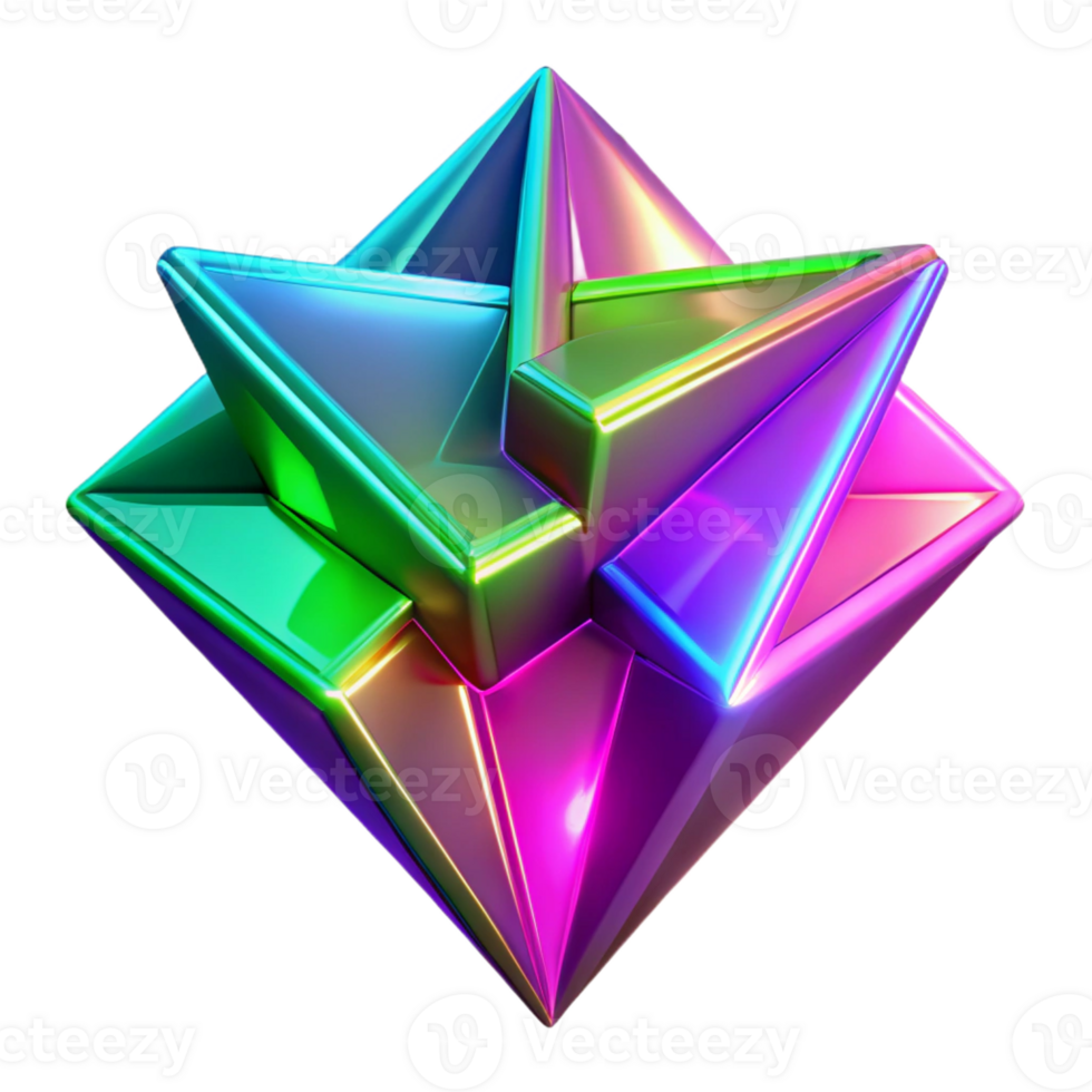 elegant traditional Fractured geometric shapes in vibrant neon pink, electric blue, and lime green, with sharp, defined edges, lit by a pulsating strobe light. Style cyberpunk, futuristic original png