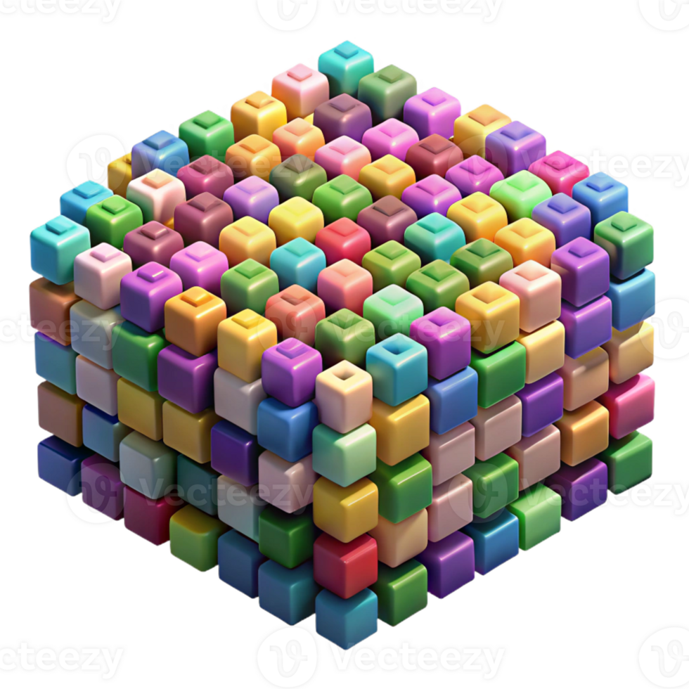 serene minimalist A field of randomly generated, colorful pixels, forming an abstract mosaic, under a bright, even lighting. Style digital, pixel art professional png