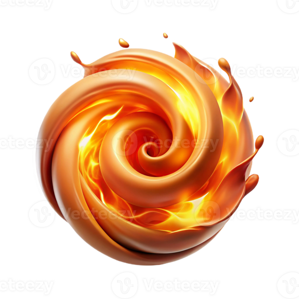 beautiful modern A dynamic, swirling vortex of fire and smoke, illuminated by its own internal light. Style fiery, abstract high resolution png