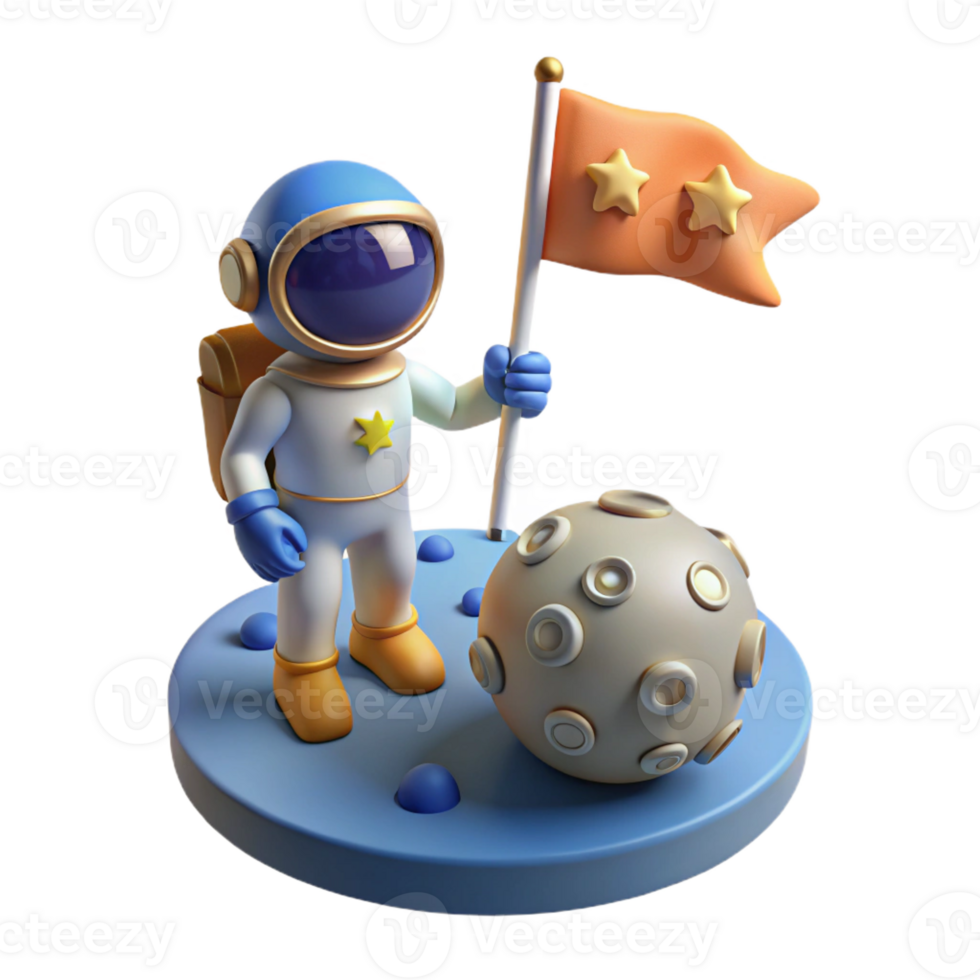magnificent abstract A lone space explorer planting a flag on a newly discovered planet. Lighting bright, celebratory. Style photorealistic genuine png