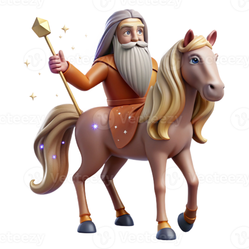stunning rustic A wise centaur, with a long, flowing beard, gazing at a celestial constellation. Art style Renaissance 4K png