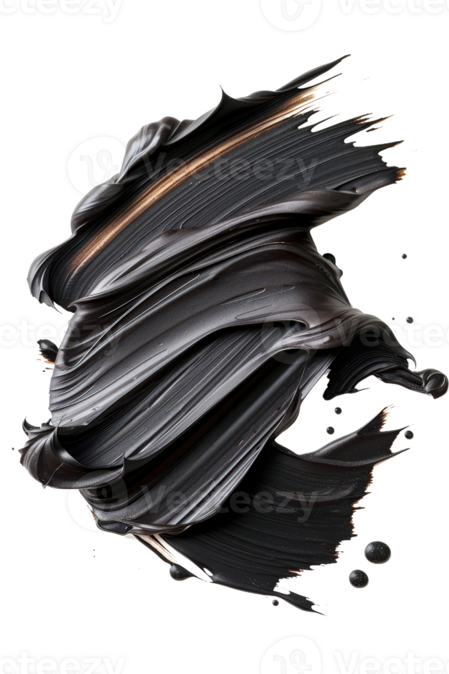 Glossy black paint smear on white background with subtle texture and fluidity highlighting creativity and artistic expression png