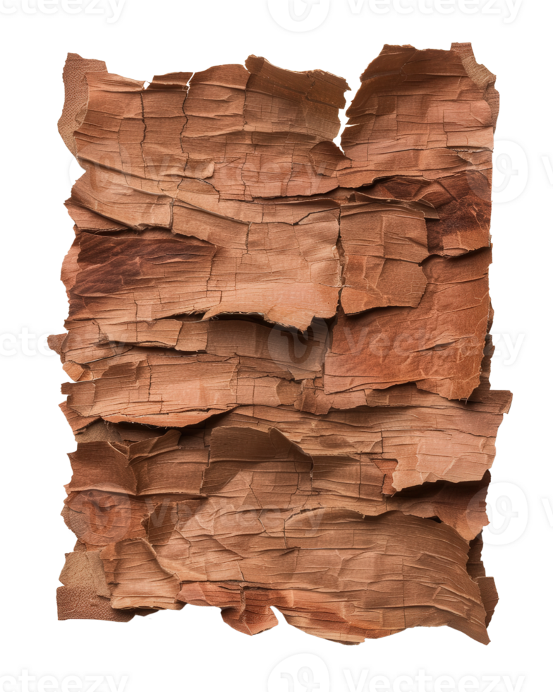Detailed Close-Up of Textured Natural Bark Surface Showcasing Unique Patterns and Color Variations in Earthy Tones png