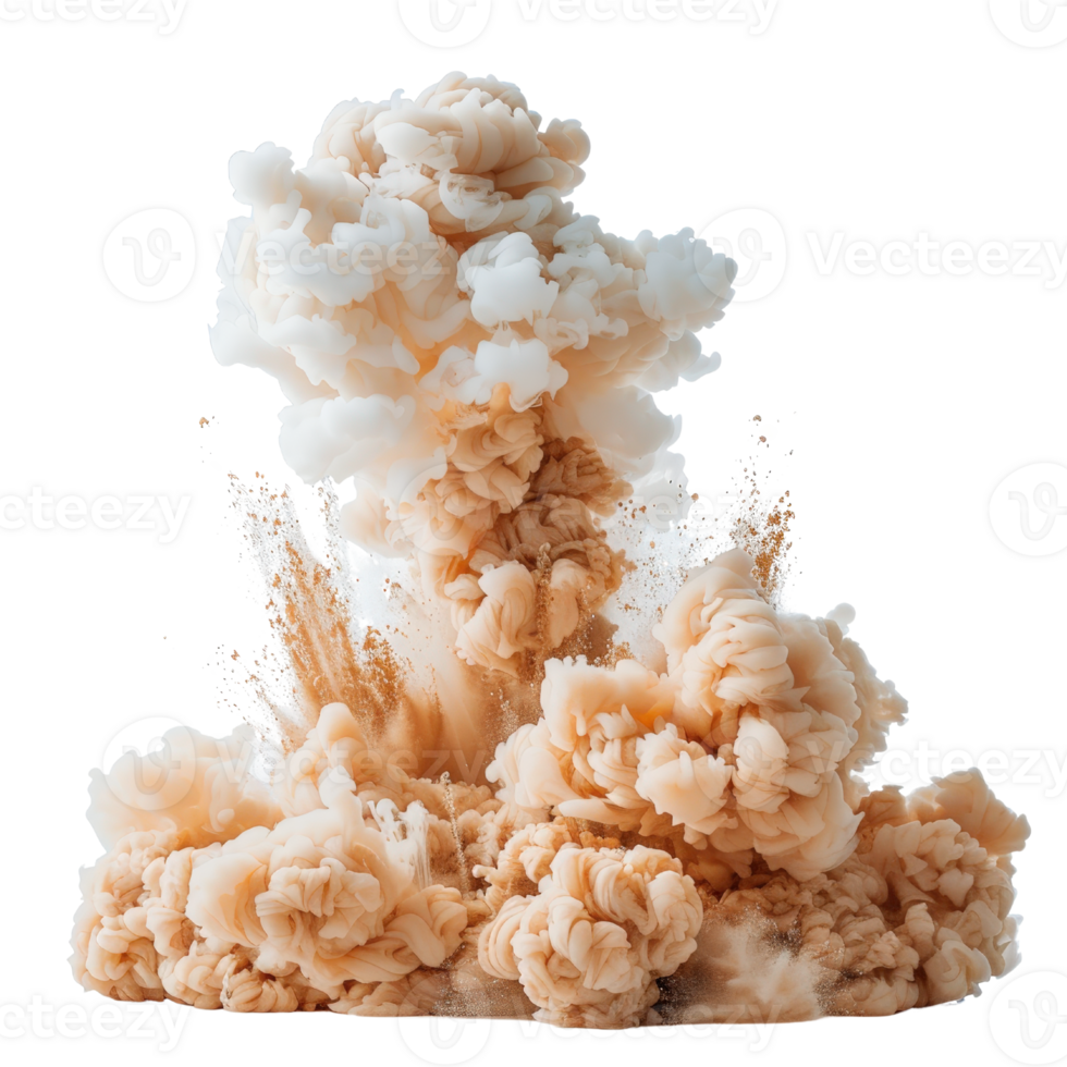 Stunning Explosion of Bright Beige and White Smoke in a Dynamic and Captivating Display of Energy and Motion png