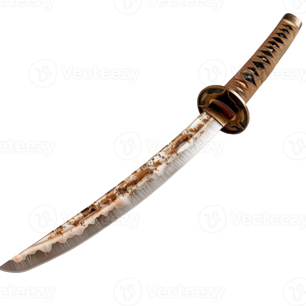 Traditional Japanese Katana with intricate details and beautiful blade showcasing craftsmanship and warrior heritage png